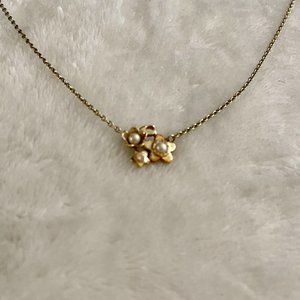 Coach Gold Flower Necklace with Pearl Insets